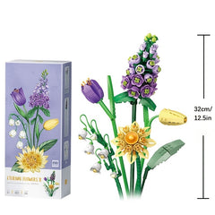 Mini Building Blocks Bouquet Set DIY Creative Building Blocks Plant Collection