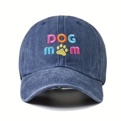 DOG MOM Embroidered Baseball Cap Y2K Washed Distressed Dad Hat