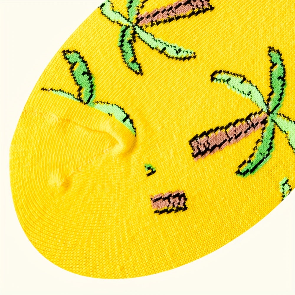Coconut Tree Print Socks Women's Stockings