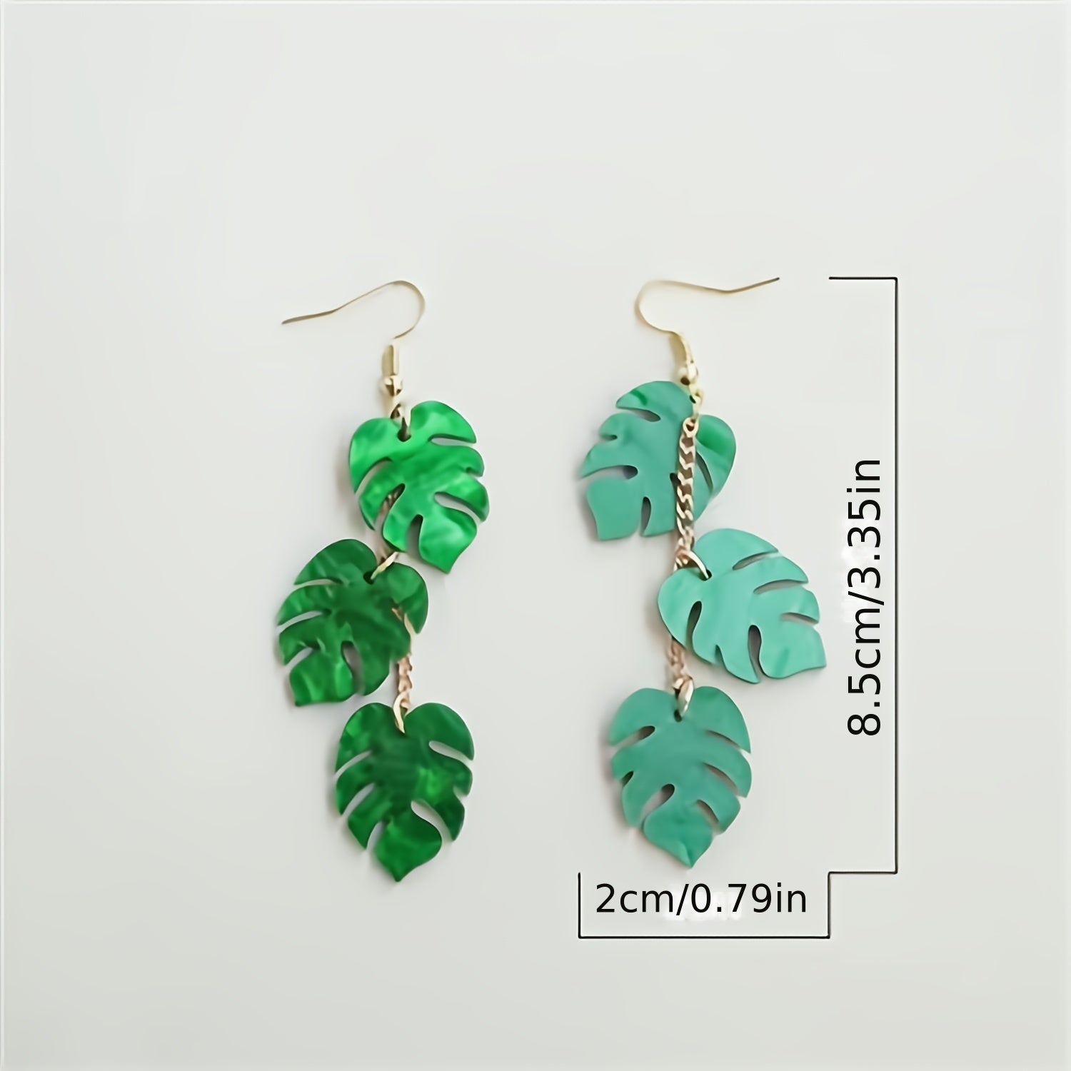 Tropical Green Plant Charms Earrings - Nature Lover Gift