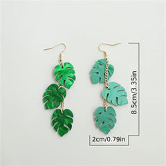 Tropical Green Plant Charms Earrings - Nature Lover Gift