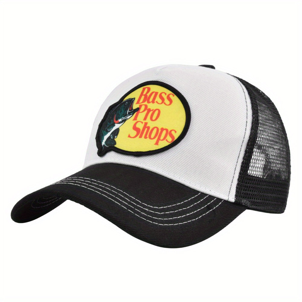 Vintage Fish Print Baseball Cap Mesh Trucker Hat