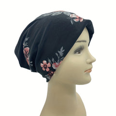 Vintage Floral Print Beanie Cap Breathable Skull Hat Women Chemo Hats