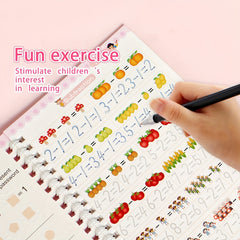 4 Pack Handwriting Exercise Books with Grooved Pages & Pen Set