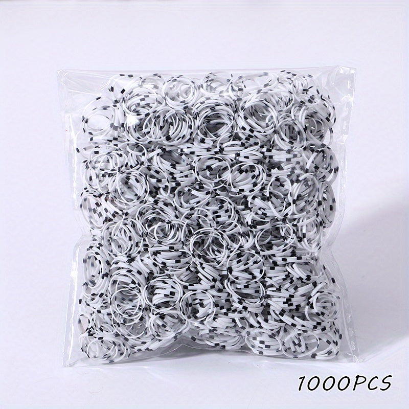 1000pcs Mini Colorful Elastic Rubber Hair Ties Set for Girls