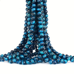 36pcs 6 8 10mm Sky Tiger Eye Loose Beads DIY Bracelets Necklaces Earrings