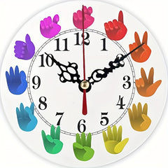 Sign Language Wall Clock Rainbow Silent Gift Farmhouse Wall Decor
