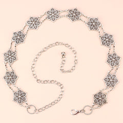 Geometric Flower Waist Chain Vintage Hollow Out Chain Belt