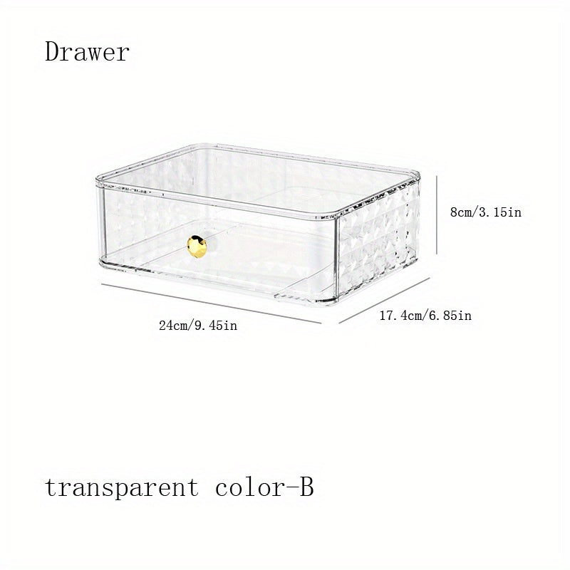 PET Material Drawer Storage Box for Cosmetics Stationery Bathroom Toiletries