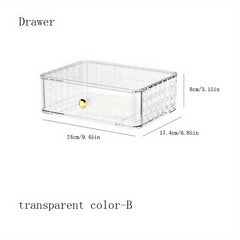 PET Material Drawer Storage Box for Cosmetics Stationery Bathroom Toiletries