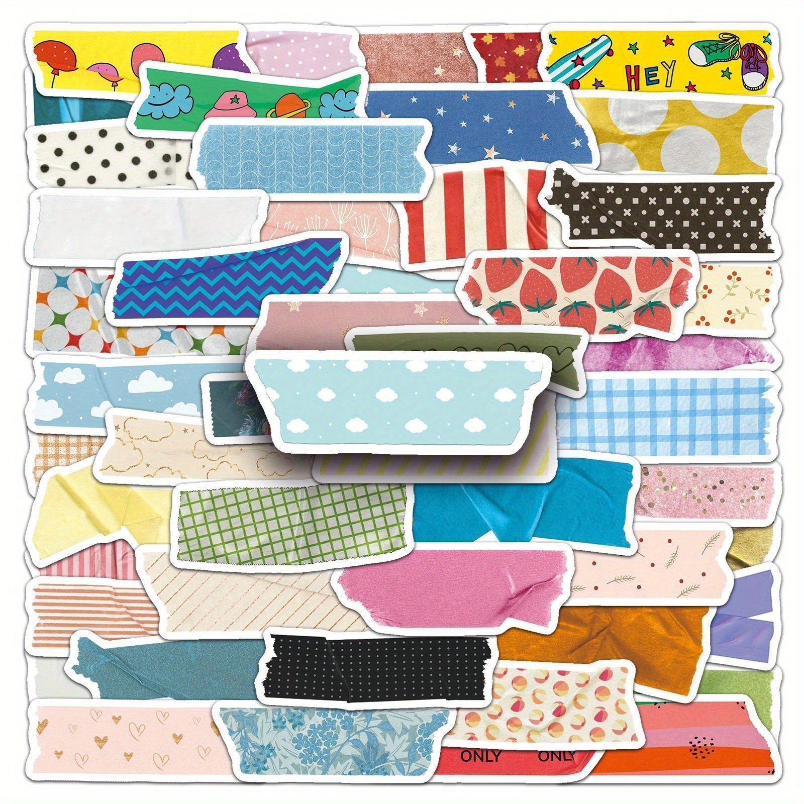 50 Colorful Polka Dot Stickers with Adhesive Tape Reusable Self Adhesive Deca