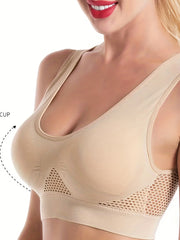 2pcs Wireless Sports Bras Cut Out Running Workout Bra