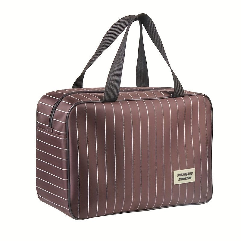 Striped Toiletry Bag Waterproof Travel Business Trip Storage Cosmetic Bag