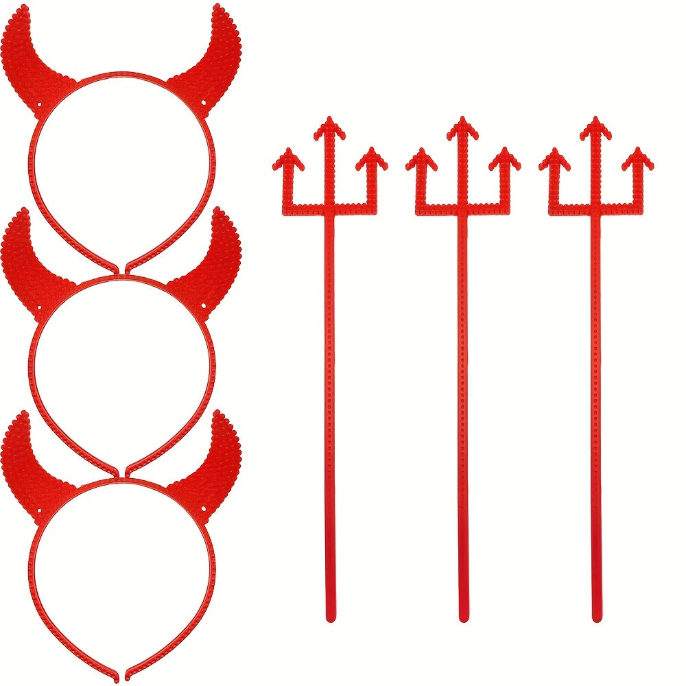 Devil Halloween Costume Headband & Pitchfork Set for Girls