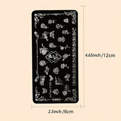 Stainless Steel Nail Stamping Plates Flower Fruits Image Stamp Template