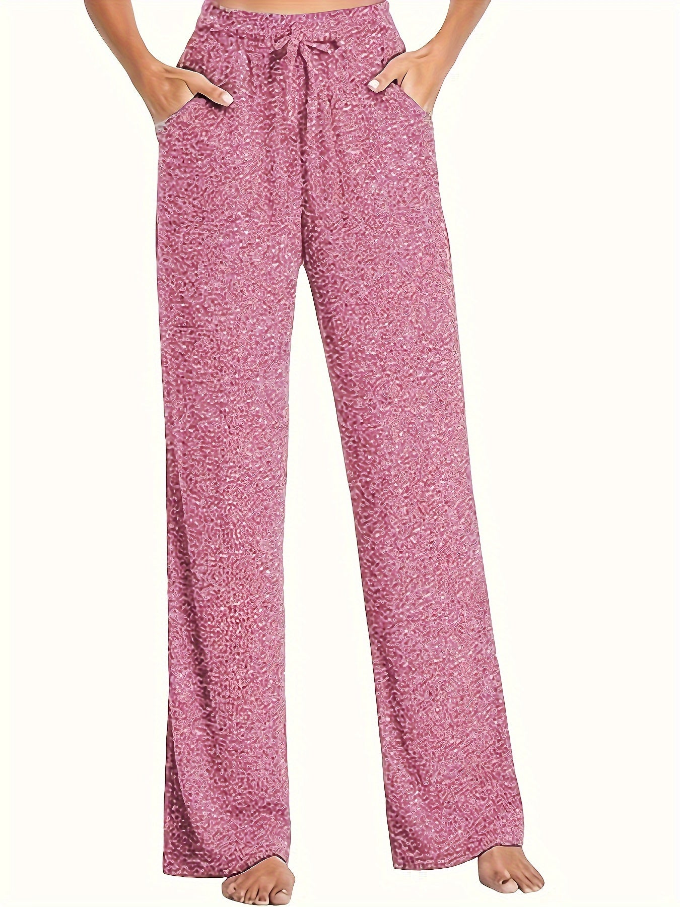  Sports Pants Women's Plus Drawstring Stretch Loose Fit Pants