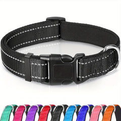 JOYTALE Reflective Dog Collar Neoprene Padded Nylon Pet Collar for Safety