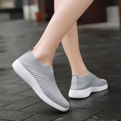Solid Knitted Trail Walking Sneakers Lightweight Anti skid