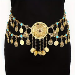 Coin Tassel Waist Chain Ethnic Waistband For Girls