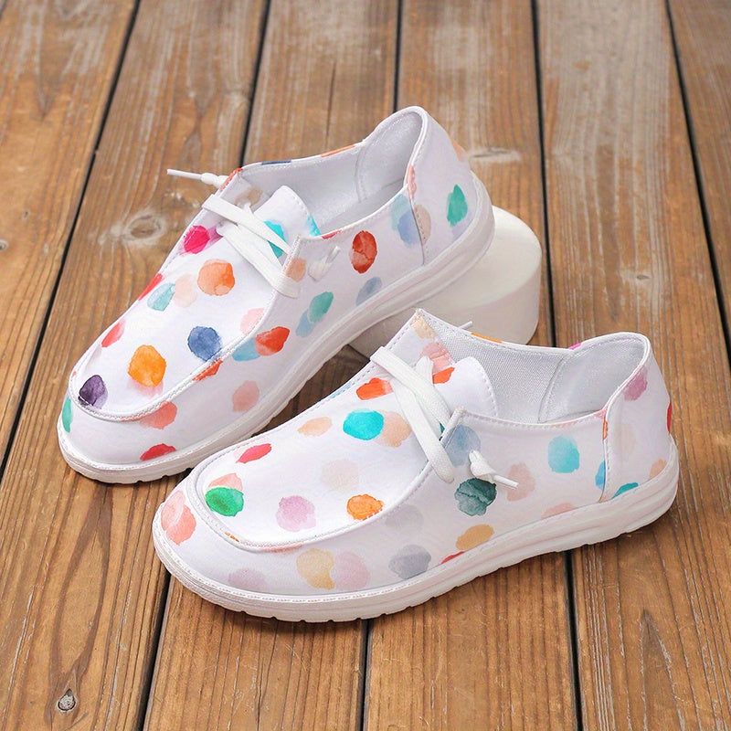 Women's Colorful Canvas Lace Up Sneakers Lightweight Walking Shoes