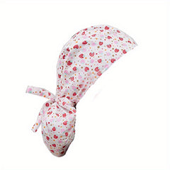  Ponytail Work Cap Casual Scrub Cap For Long Hair Printed Beanie Nurse