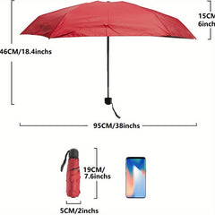 Portable Travel Mini Umbrella Sturdy Compact Sun Windproof Rainproof