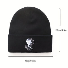 Y2K Cartoon Beanie Ghost Mermaid Embroidered Knitted Hat Unisex