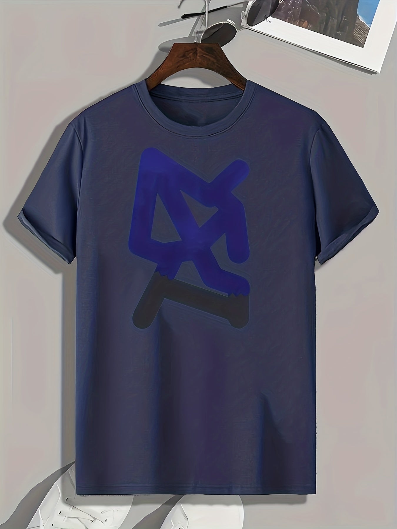 Symbol Print Men's Graphic T shirt Casual Comfy Tees For Summer Mens Clothing