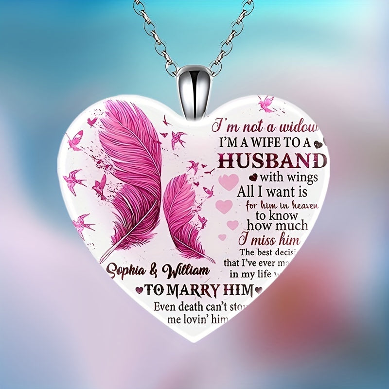 Feather Heart Pendant Necklace Crystal Jewelry for Christmas Wedding Anniversary