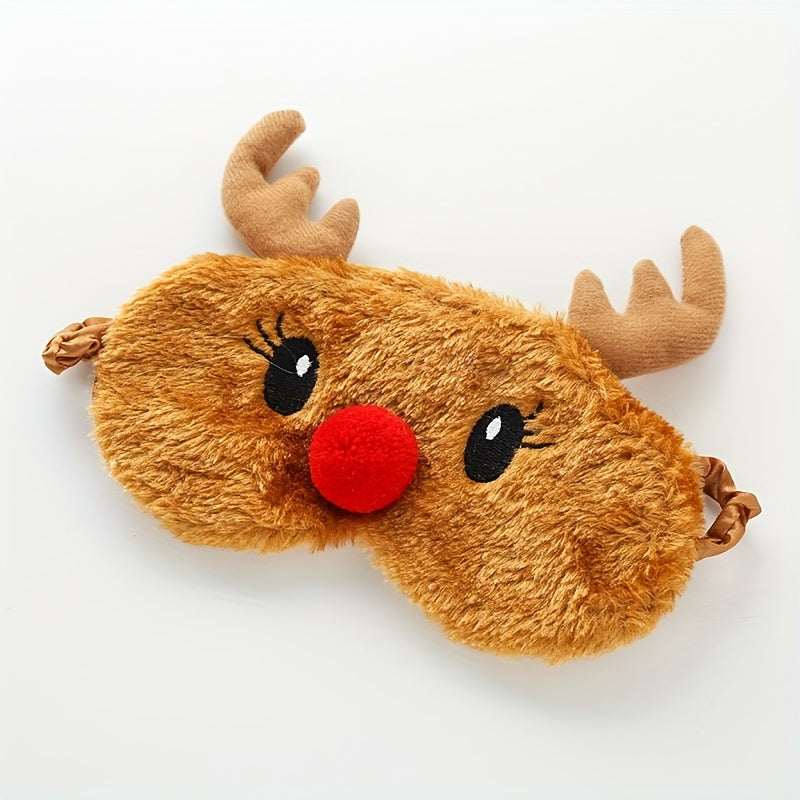 Christmas Plush Sleeping Eye Mask Blackout Blindfold