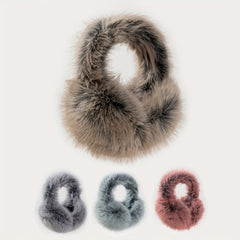 Women's Folding Frost Long Fur Warm Ear Muffs Adjustable Fit