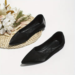 Women's Satin Ballet Flats Pointed Toe Soft Sole Slip On Shoes