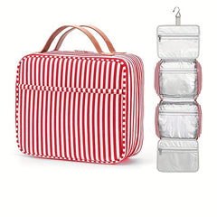 Striped Pattern Comestic Storage Bag Foldable Hanging Makeup Bag