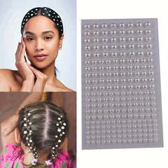 220pcs Self Adhesive Hair Pearls Stickers Mix for DIY Crafts