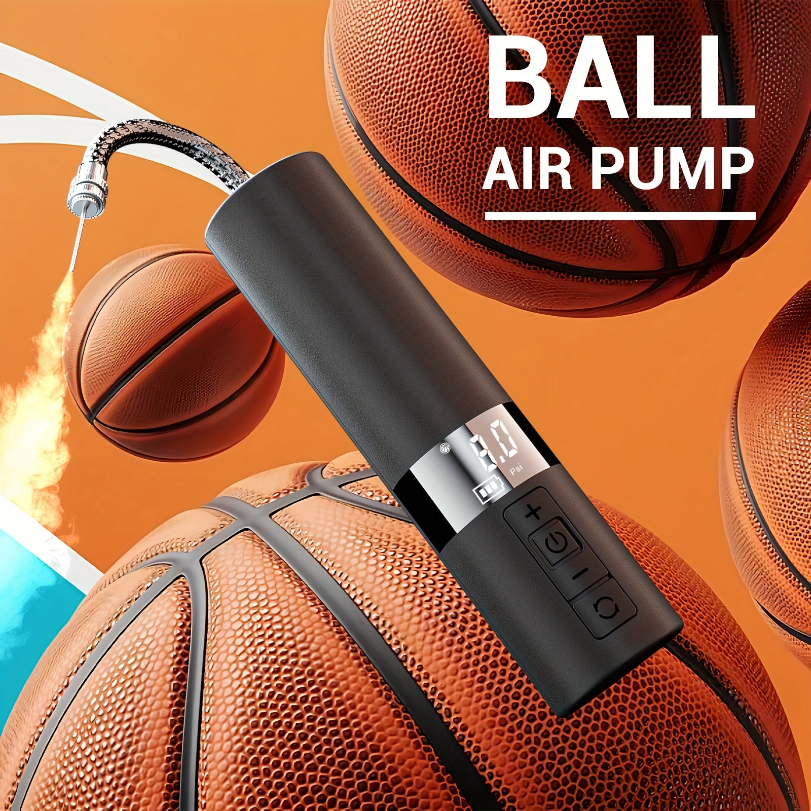 Portable Inflatable Ball Pump for Basketball & Football