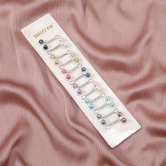 12pcs Faux Pearl Scarf Pin Headscarf U Shape Clip Shawl Brooch Multicolor