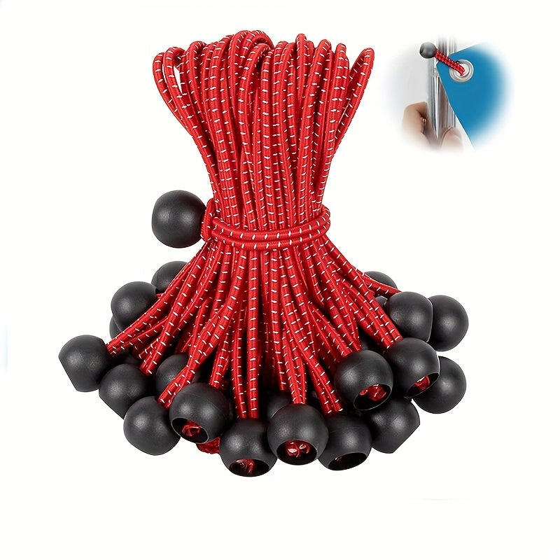 30pcs Ball Bungee Cords 15 24 Cm Canopy Tarp Tie Down Camping Shelter Cargo