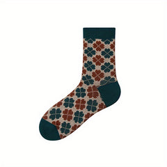 Flower Pattern Socks College Style All match Comfy Socks Women's