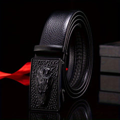 Men's Crocodile Pattern PU Leather Business Belt