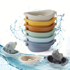 Stackable Bath Boats Toy for Kids & Toddlers Bathtub Water Play
