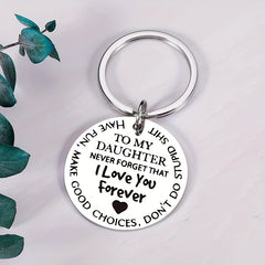 To My Daughter Son I Love You Forever Keychain Metal Key Ring Graduation Gift