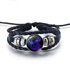 Zodiac Charm Bracelet Multilayer Leather Bangle