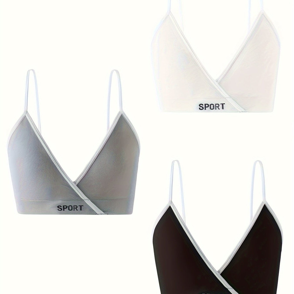 3pcs Wireless Bras Comfy & Breathable Stretch Intimates Bra Women's Lingerie