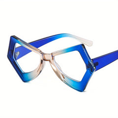 Gradient Frame Clear Lens Glasses Y2K Style for Women Men