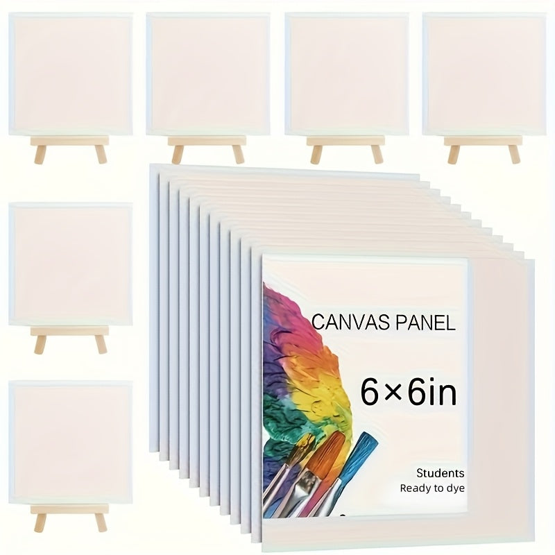 12pcs Art Easel Set with 6 Canvases & 6 Easels