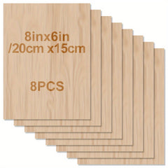 Unfinished Wood Sheets for Crafts 8x6x1.5 Inch 2mm Thick