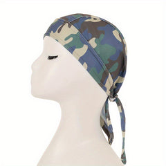 Unisex Camo Print Head Wrap Pirate Hat Summer Sweat-absorbing Outdoor Riding