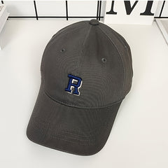 Men's R Letter Embroidery Baseball Cap Sun Hat Casual Style Hat