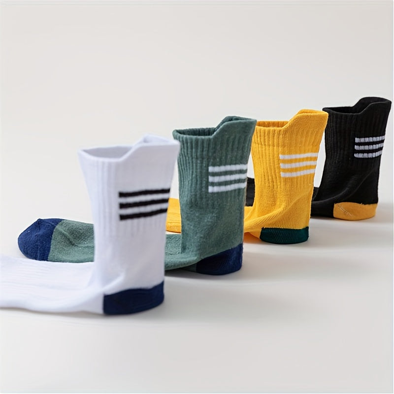 10 Pairs Striped Print Socks Women's Stockings