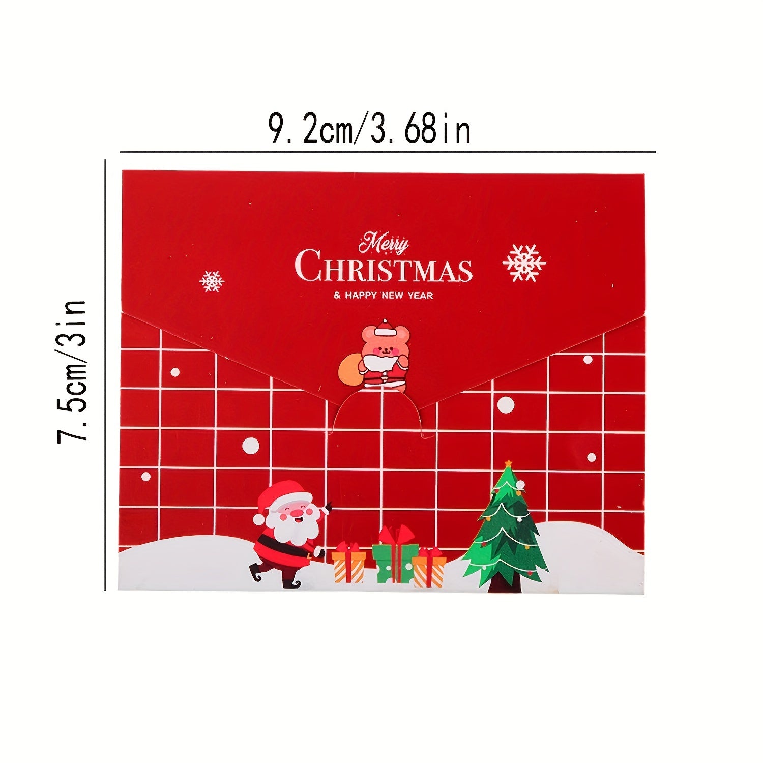 6pcs Cartoon Christmas Small Greeting Cards Fun Christmas Series Half fold Cards